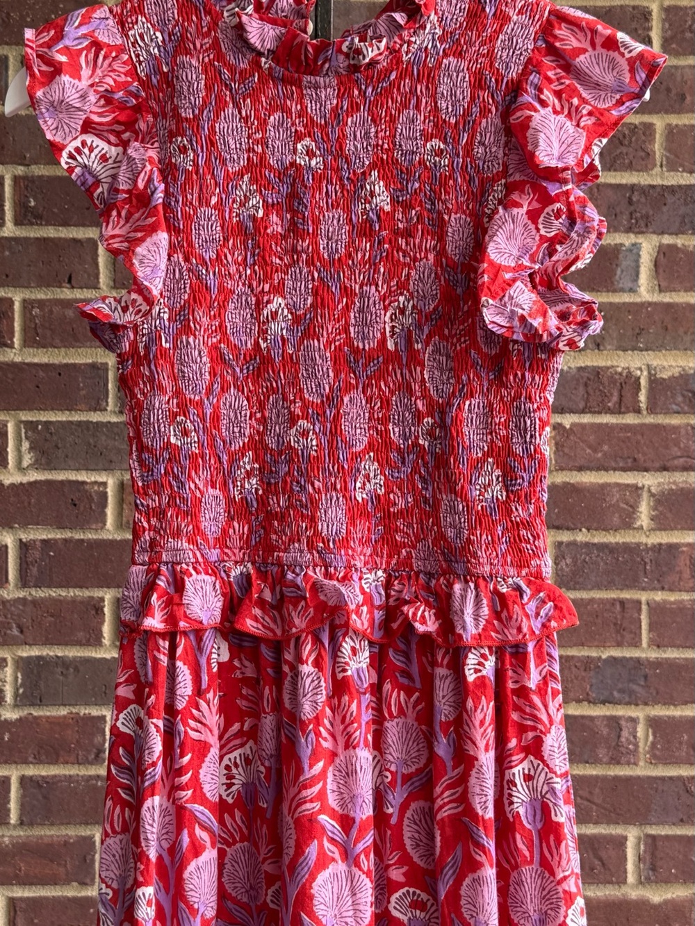 Perry Walker Collective Red Floral Tiered Maxi Dress -